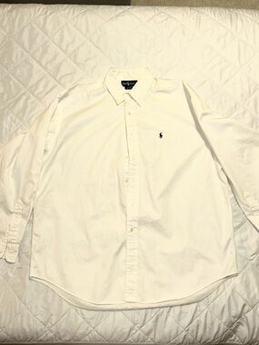 Polo by Ralph Lauren White Button-Down Oxford Shirt with Navy Pony